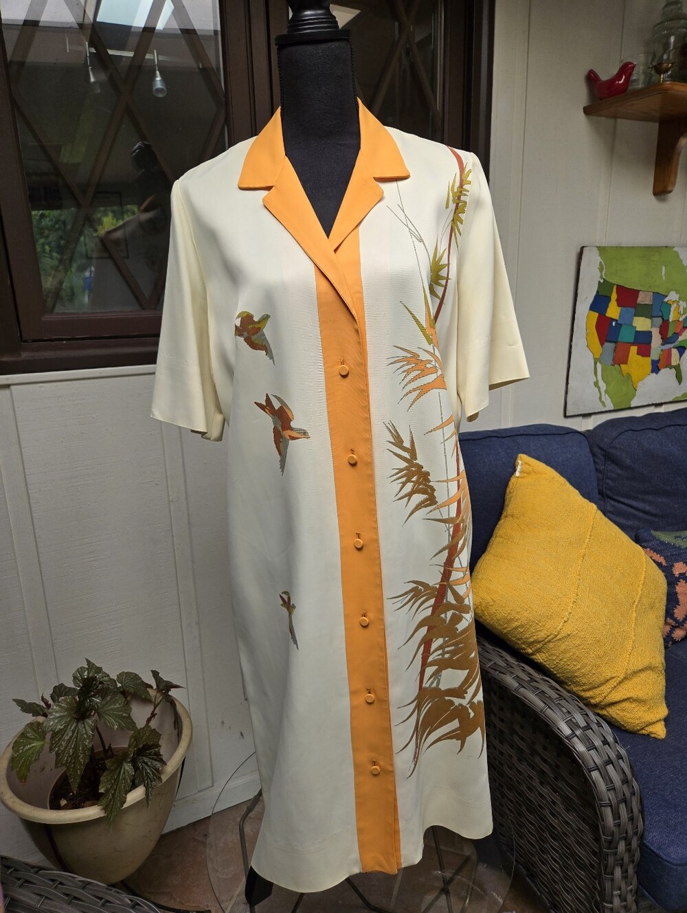 Vintage 1960s Alfred Shaheen Tiki Dress